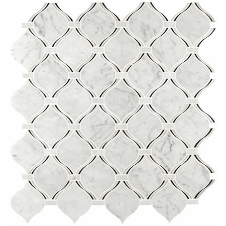 Msi Danza Arabesque 10.19 In. X 10.94 In. X 8Mm Polished Marble Mesh-Mounted Mosaic Tile, 10PK ZOR-MD-0269